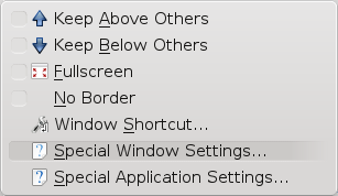 Advanced Windows Settings - KDE