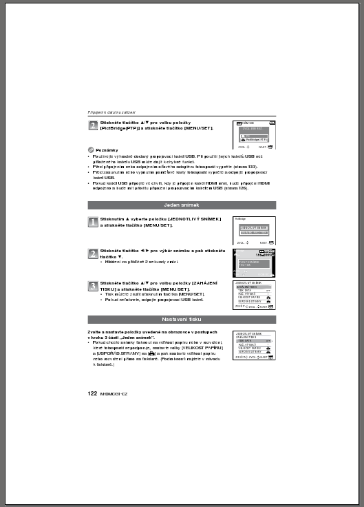 One page from Czech Panasonic DMC-G1 manual